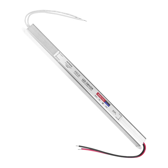 Fuente Ultra Slim 12v 4A /48w, Entrada 100v/240v, Medida: 28.3cm x 1.75cm  OPUS  OPSM-DY309 - Hergui Musical