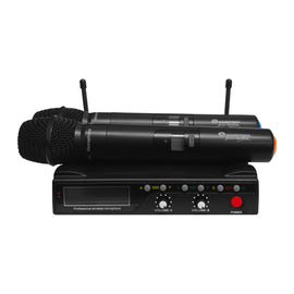 SISTEMA INALÁMBRICO DE 2 MICRÓFONOS DE MANO, 2 CANALES, FRECUENCIA VARIABLE  SOUNDTRACK   STW-31HU2B - Hergui Musical