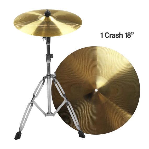 Batería de 5 Pzas., Negro Mate, soportes cromados, Incluye: SOPORTE PARA PLATILLOS, SOPORTE PARA TAROLA, PEDAL PARA BOMBO, ASIENTO Y PLATILLOS DE CONTRATIEMPO 14