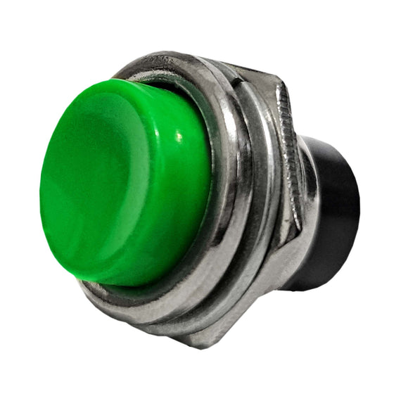 SWITCH REDONDO DE BOTON CIRCUITO ABIERTO PUSH, VERDE   RADOX   835-307