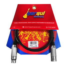 Cable 1m de canon macho a canon hembra  SKY GOLD  PBK  3CC-1 - Hergui Musical