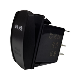 Switch 5 patas con piloto azul, para luces auxiliares traseras  RADOX   835-179 - Hergui Musical