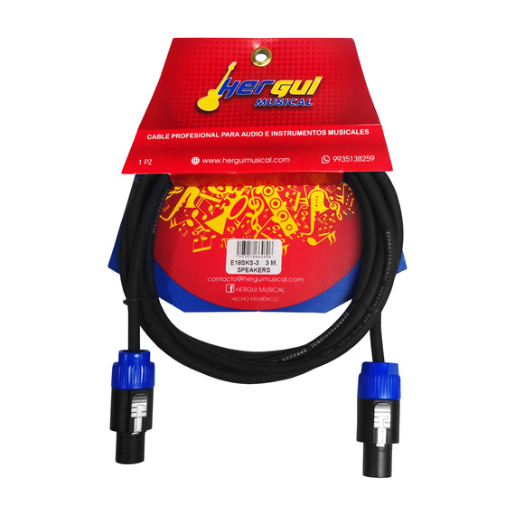 Cable 3m de Speakon macho a speakon macho  PBK EVOLUTION  E18SKS-3 - Hergui Musical