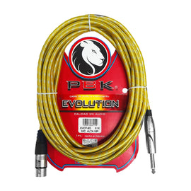 CABLE CANON A PLUG 6.3mm DECORADO 6m EVOLUTION  PBK   EVCP-6D - Hergui Musical