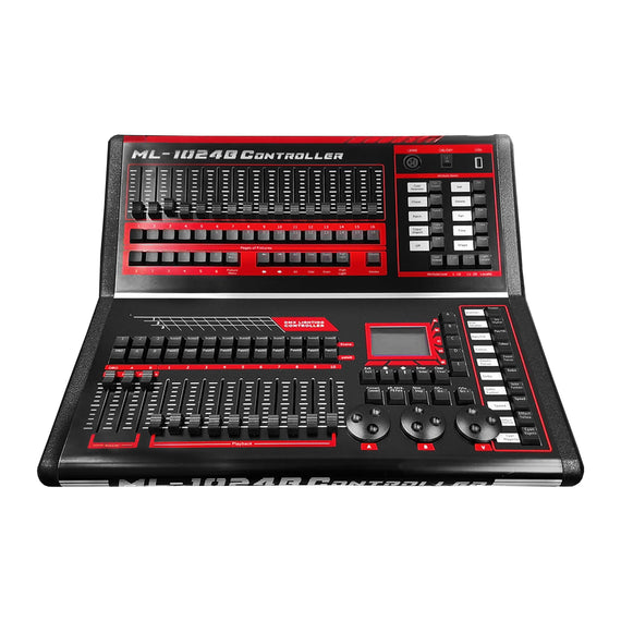 CONTROLADOR (CONSOLA) DE ILUMINACION ML 1024 BD 2 UNIVERSOS PROTOCOLO R20 CON ESTUCHE Y LAMPARA  NOVATECH   ML-1024B