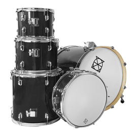 Batería 5 Pzas. DIXON, Misty Black Sparkle, Incluye: Soportes para platillos y tarola cromados, pedal para bombo, asiento, platillos 14" HH, 16" y 18"  PODSP520AMBK - Hergui Musical
