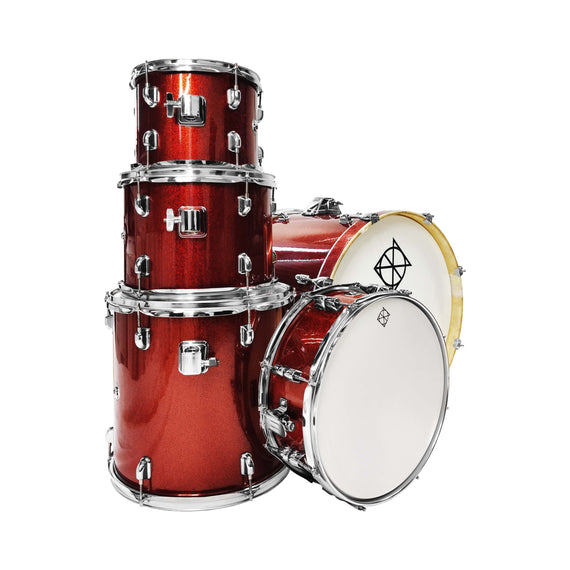 Batería 5 Pzas.,  rojo obscuro, soportes y herrajes cromados, inlcuye: Soportes, asiento y platillos   DIXON    PODSP520BCPS - Hergui Musical