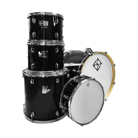 Batería 5 Pzas., color negro, soporte y herrajes cromados, incluye: soportes, asiento y platillos 14" y 16", Toms de aire 12" y 13", Tom de Piso 16", Tarola 14", Bombo 22"  DIXON  PODSP522BBK