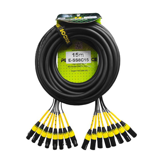 SUB SNAKE 8 CANALES, 15m  SOLCOR  E-SS8C15 - Hergui Musical