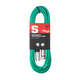 CABLE PARA MICRÓFONO DE CANON A CANON 6m (MACHO/HEMBRA), VERDE  STAGG  SMC6-CGR - Hergui Musical