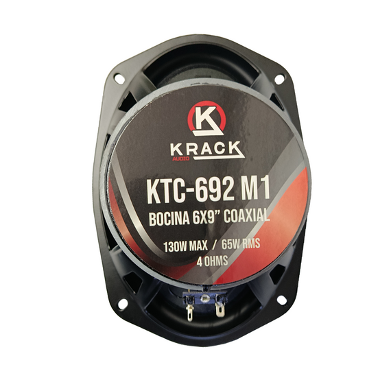 Jgo. de Bocinas Coaxial 6x9 65w Rms 130w Max KRACK KTC-692-M1 Negro  KTC-692-M1 - Hergui Musical