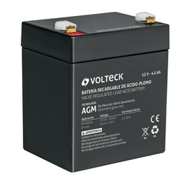 Batería sellada de ácido-plomo 12 Vcc 4.5 Ah,  VOLTECK   BAT-1245 - Hergui Musical