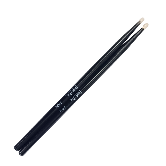 BAQUETA DE MAPLE CON PUNTA DE NYLON 7A, COLOR NEGRA  HEAD-PRO  HP-BAQ-7ABK - Hergui Musical