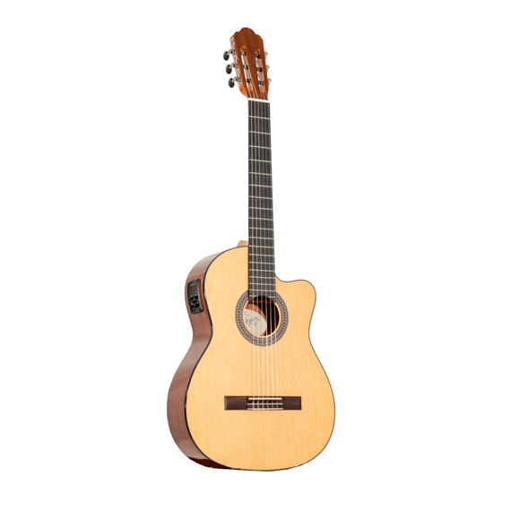 Guitarra Clásica Electroacústica Spruce High Gloss C/ Cuerdas Savarez   ANGEL LOPEZ   ALICANTE-SM-CE - Hergui Musical