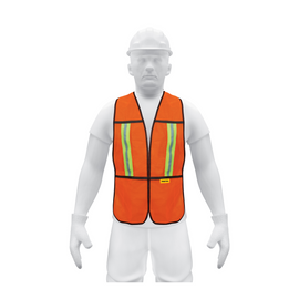 Chaleco de seguridad con cintas reflejantes, naranja, pretul  CHS-200N - Hergui Musical