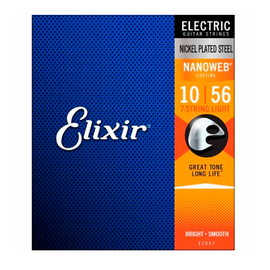 Jgo. de cuerdas Elixir para Guitarra Eléctrica (.010-.056) Nickel Plated Steel with NANOWEB Technology 7-String Light   ELIXIR   733132120574 - Hergui Musical