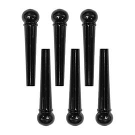 JGO. DE 6 PINES DE PLÁSTICO, CON PUNTO, PARA PUENTE DE GUITARRA, BLANCO, MARFIL Ó NEGRO  TEMPO   PEP-2P - Hergui Musical