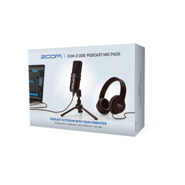 Paquete de podcasts con micrófono USB y audífonos de diadema  ZOOM ZUM2PMP - Hergui Musical