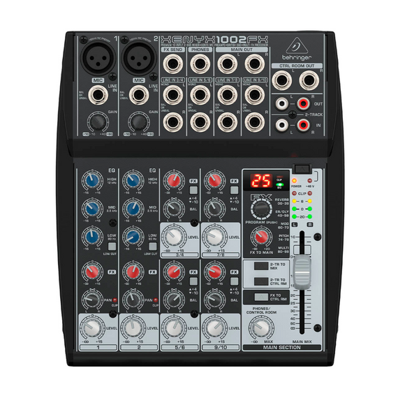 Mezcladora análoga 10 entradas (2 Directas, 8 Compartidas)  BEHRINGEER  1002SFX - Hergui Musical
