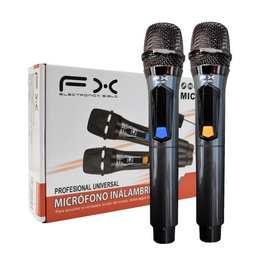 Sistema inalámbrico doble de mano, batería recargable  ELECTRONICA SIGLO FX  MIC-204 - Hergui Musical