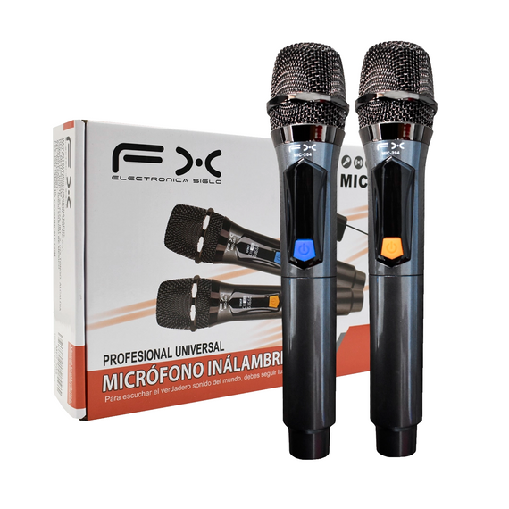 Sistema inalámbrico doble de mano, batería recargable  ELECTRONICA SIGLO FX  MIC-204 - Hergui Musical