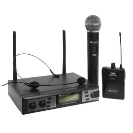 Sistema doble de mano y diadema ó solapa inalámbrico UHF  SOUNDTRACK  STW-23HUL - Hergui Musical