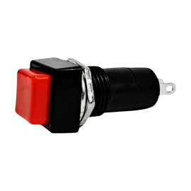 SWITCH CUADRADO NORMALMENTE CERRADO BOTON ROJO 3-6AM  RADOX   835-160 - Hergui Musical