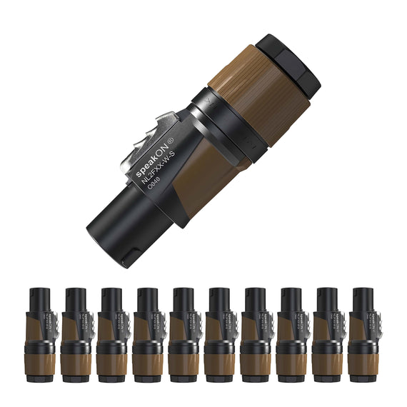 Paq. 10 Pzas. de conector SpeakON Macho 2 Polos  NEUTRIK   NL2FXX-W-S(10) - Hergui Musical