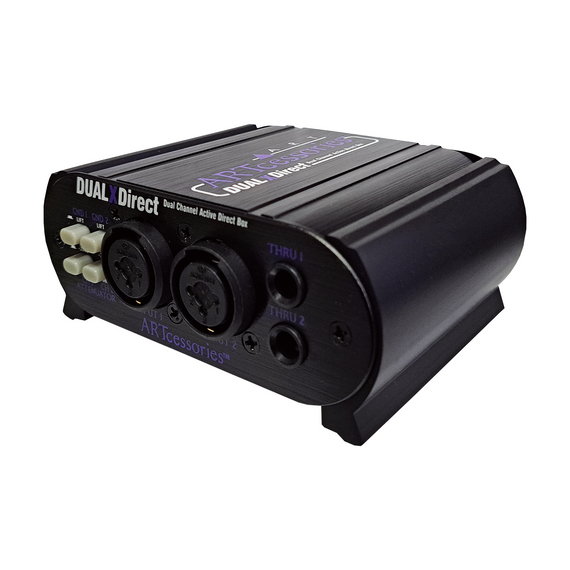 Caja directa dual activa, voltaje phantom o batería de 9V, 2 canales, entradas: 2 x XLR/TRS combo, salidas: 2 x XLR, 2 x TRS thru  A.R.T.  DUAL-X-DIRECT - Hergui Musical