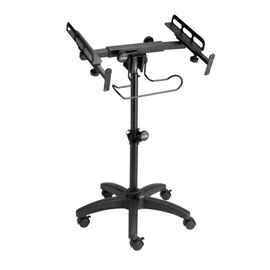 Soporte para mezclador móvil: Plataforma rodante para mezcladores, portátiles, controladores. Altura ajustable (28"-38"), compatible con montaje en rack  ON-STAGE MIX-400-V2 - Hergui Musical