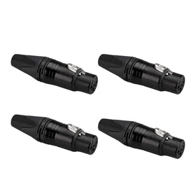 PAQ. 4 PZAS. DE CONECTOR XLR HEMBRA P/PLATA NEUTRIK NC3FXX-BAG(4) - Hergui Musical
