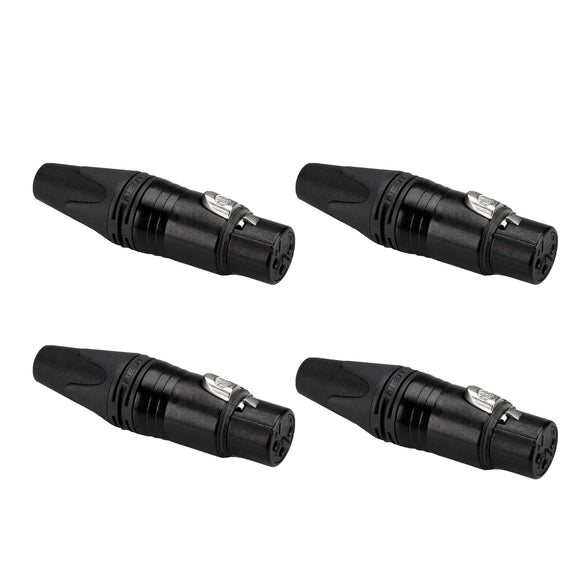 PAQ. 4 PZAS. DE CONECTOR XLR HEMBRA P/PLATA NEUTRIK NC3FXX-BAG(4) - Hergui Musical