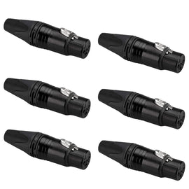 PAQ. 6 PZAS. DE CONECTOR XLR HEMBRA P/PLATA NEUTRIK NC3FXX-BAG(6) - Hergui Musical