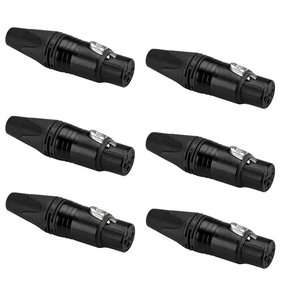 PAQ. 6 PZAS. DE CONECTOR XLR HEMBRA P/PLATA NEUTRIK NC3FXX-BAG(6) - Hergui Musical