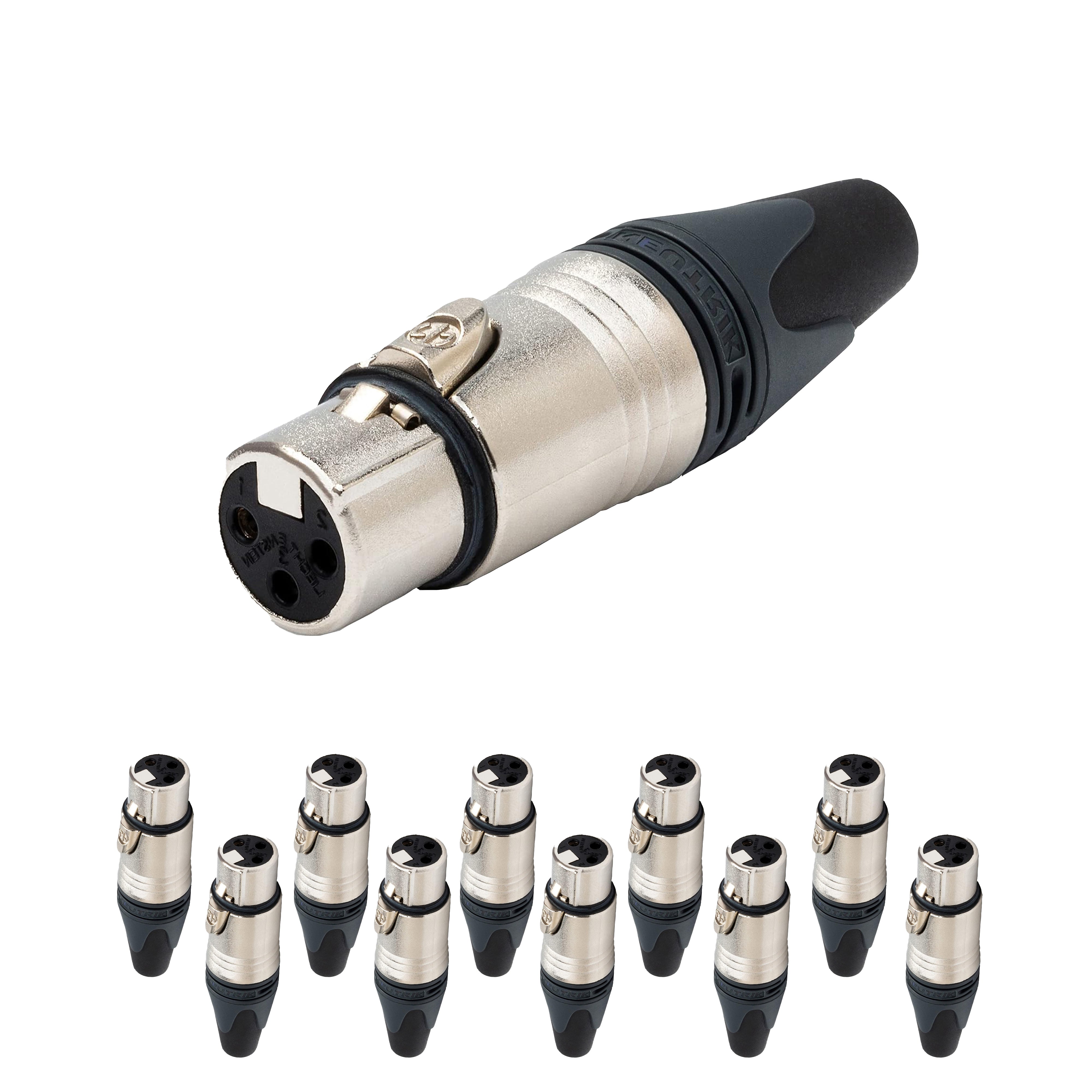 PAQ. 10 PZAS. DE CONECTOR XLR HEMBRA NEUTRIK NC3FXX(10)– Hergui