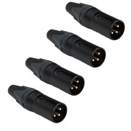 PAQ. 4 PZAS. DE CONECTOR XLR MACHO P/PLATA NEUTRIK    NC3MXX-BAG(4) - Hergui Musical