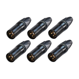 PAQ. 6 PZAS. DE CONECTOR XLR MACHO P/ORO NEUTRIK NC3MXX-B(6) - Hergui Musical