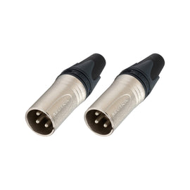 PAQ. 2 PZAS. DE PLUG XLR MACHO 3 POLOS SERIE XX, CROMADO, A GRANEL  NEUTRIK   NC3MXX-D(2) - Hergui Musical