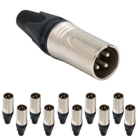 PAQ. 10 PZAS. DE CONECTOR XLR MACHO NEUTRIK NC3MXX(10) - Hergui Musical