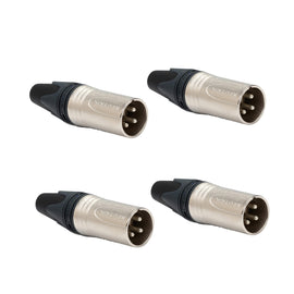 PAQ. 4 PZAS. DE CONECTOR XLR MACHO NEUTRIK NC3MXX(4) - Hergui Musical