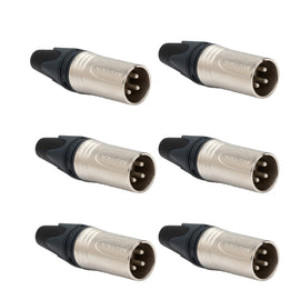 PAQ. 6 PZAS. DE CONECTOR XLR MACHO NEUTRIK NC3MXX(6) - Hergui Musical