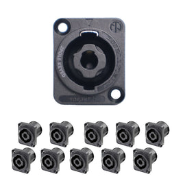 PAQ. 10 PZAS. DE CONECTOR SPEAKON DE CHASIS 2 POLOS NEUTRIK NL2MP-XX(10) - Hergui Musical