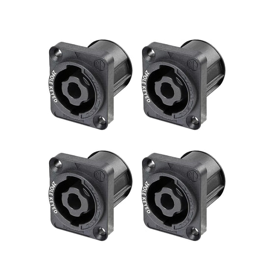 PAQ. 4 PZAS. DE CONECTOR SPEAKON DE CHASIS 2 POLOS NEUTRIK NL2MP-XX(4) - Hergui Musical