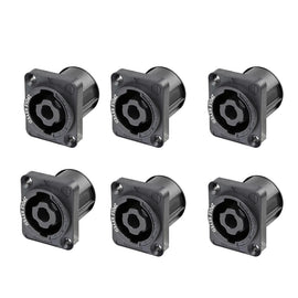 PAQ. 6 PZAS. DE CONECTOR SPEAKON DE CHASIS 2 POLOS NEUTRIK NL2MP-XX(6) - Hergui Musical
