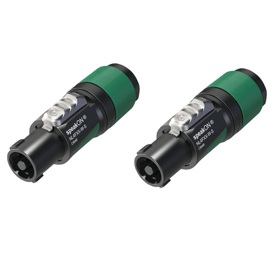 PAQ. 2 PZAS. DE CONECTOR SPEAKON 4 POLOS, SERIE XX  NEUTRIK  NL4FXX-W-S(2) - Hergui Musical