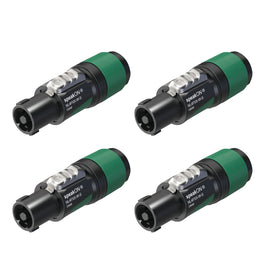 PAQ. 4 PZAS. DE CONECTOR SPEAKON 4 POLOS, SERIE XX  NEUTRIK  NL4FXX-W-S(4) - Hergui Musical