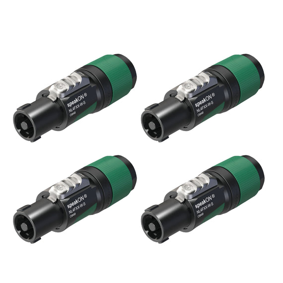 PAQ. 4 PZAS. DE CONECTOR SPEAKON 4 POLOS, SERIE XX  NEUTRIK  NL4FXX-W-S(4) - Hergui Musical