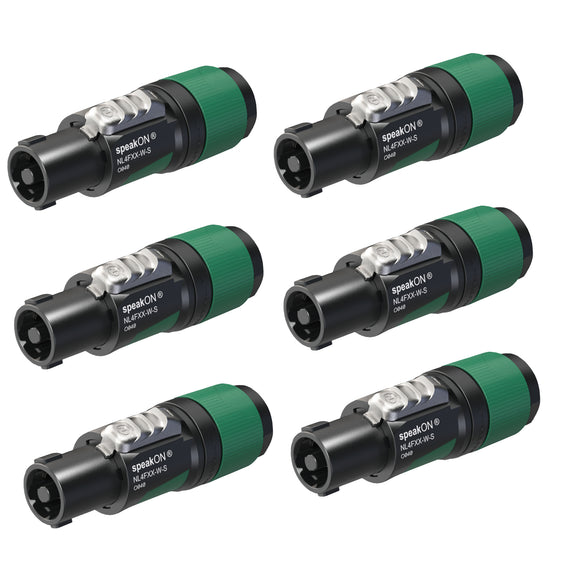 PAQ. 6 PZAS. DE CONECTOR SPEAKON 4 POLOS, SERIE XX  NEUTRIK  NL4FXX-W-S(6) - Hergui Musical