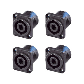 PAQ. 4 PZAS. DE CONECTOR SPEAKON PARA CHASIS 4 POLOS, SERIE XX   NEUTRIK   NL4MP-XX(4) - Hergui Musical