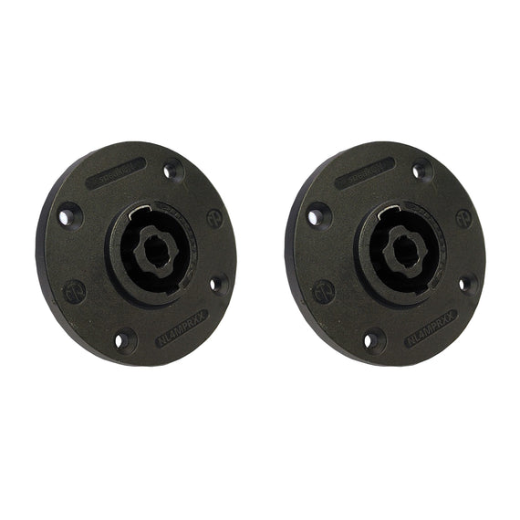 PAQ. 2 PZAS. DE CONECTOR SPEAKON PARA CHASIS, FORMA REDONDA, SERIE XX   NEUTRIK NL4MPR-XX(2) - Hergui Musical